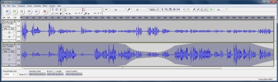 audacity donkey example 5 - Podcasting - Twin microphone field recording techniques