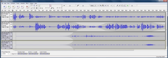 audacity donkey example 6 - Podcasting - Twin microphone field recording techniques 